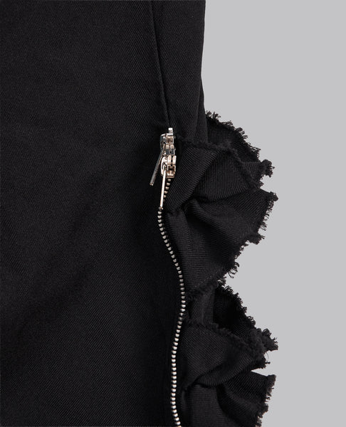 ZIP RUFFLE TROUSERS