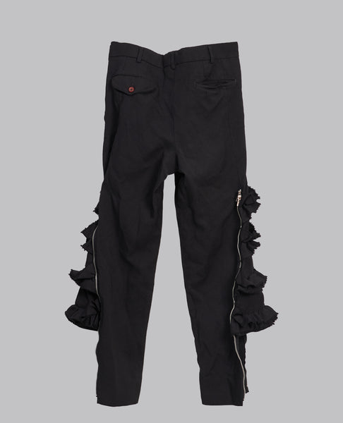 ZIP RUFFLE TROUSERS