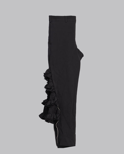 ZIP RUFFLE TROUSERS