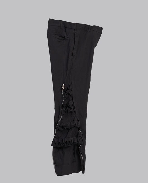ZIP RUFFLE TROUSERS