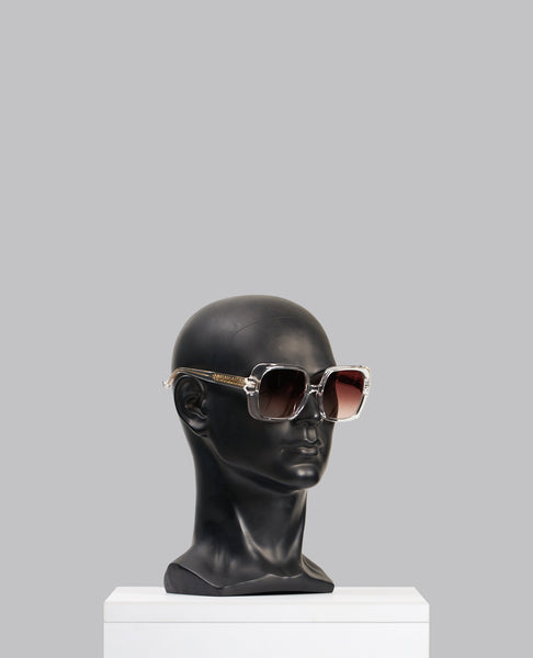 CLEAR/GOLD SQUARE SUNGLASSES