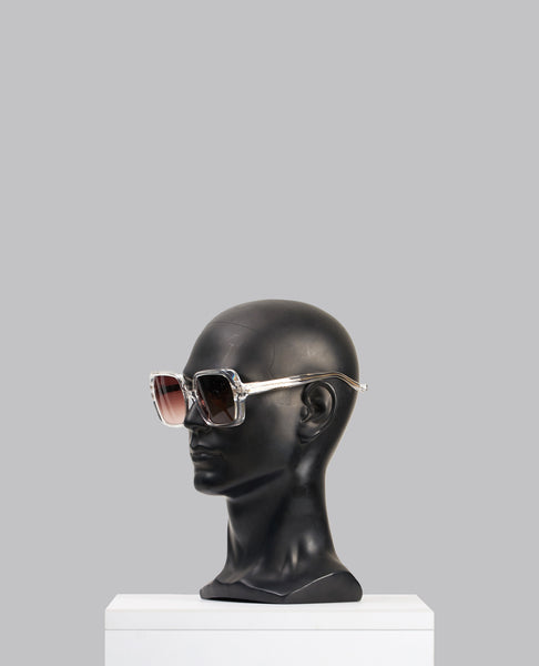 CLEAR/GOLD SQUARE SUNGLASSES