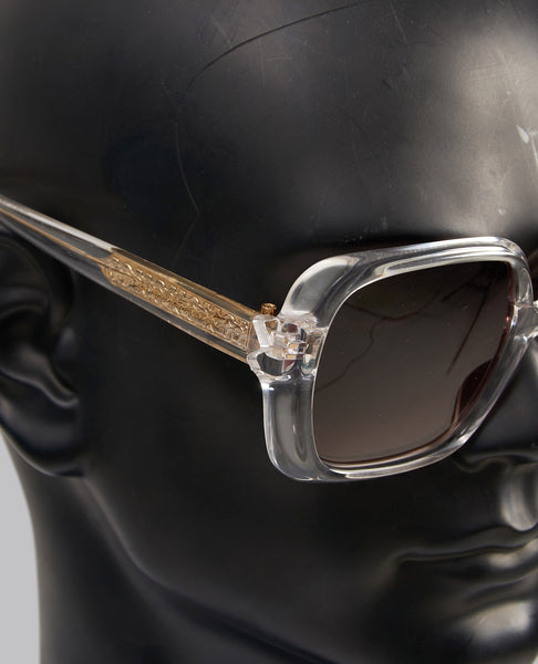 CLEAR/GOLD SQUARE SUNGLASSES