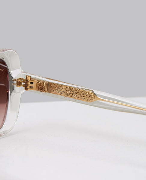 CLEAR/GOLD SQUARE SUNGLASSES