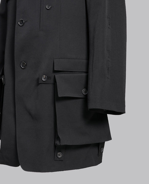 SLEEVE BUTTON DETACHABLE POCKET JACKET