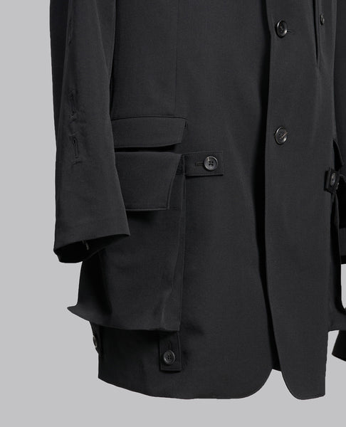 SLEEVE BUTTON DETACHABLE POCKET JACKET