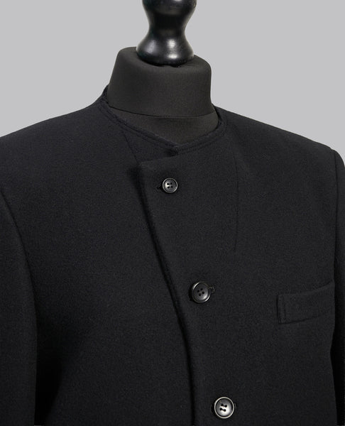 RAW NECK WOOL COAT