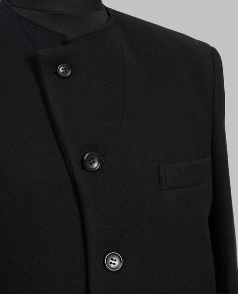 RAW NECK WOOL COAT