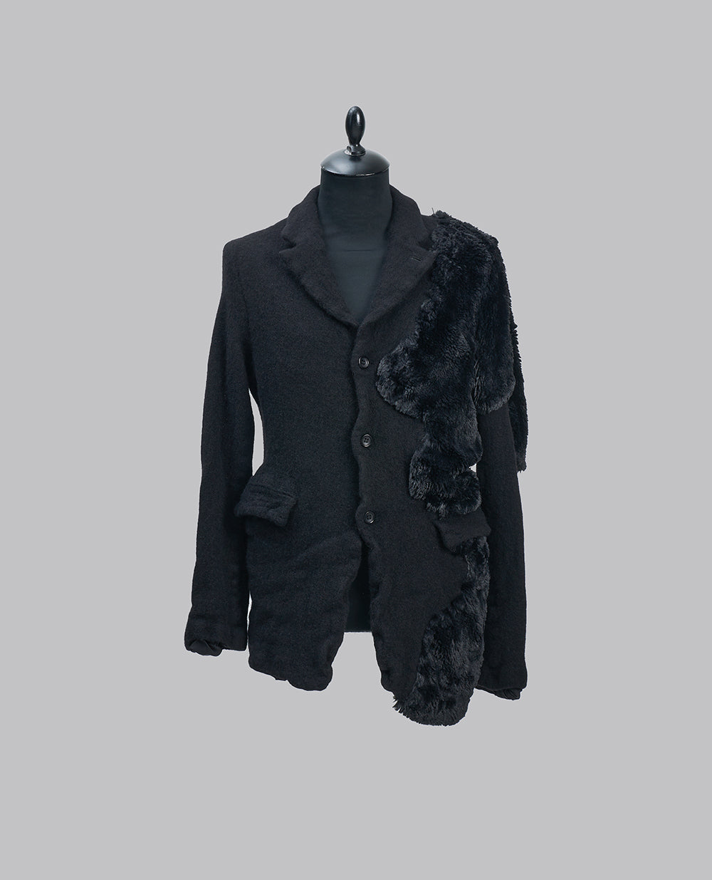 FAUX FUR WOOL JACKET
