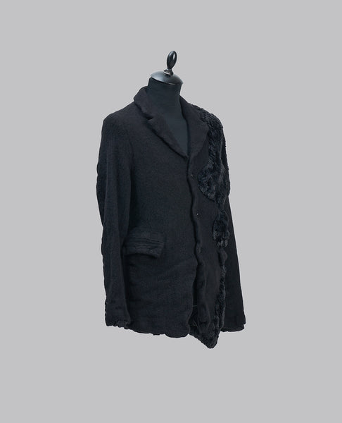 FAUX FUR WOOL JACKET