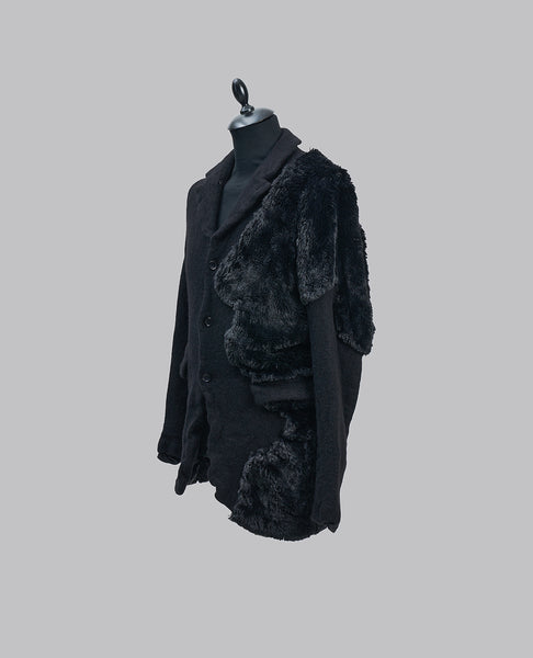 FAUX FUR WOOL JACKET