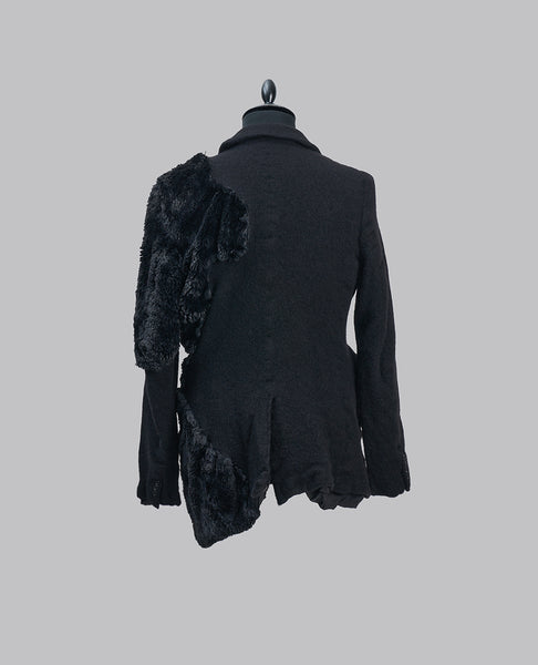 FAUX FUR WOOL JACKET