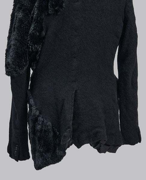 FAUX FUR WOOL JACKET
