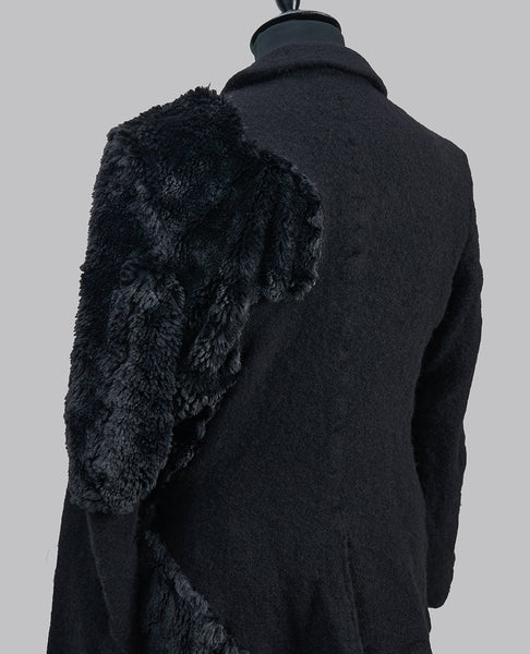 FAUX FUR WOOL JACKET
