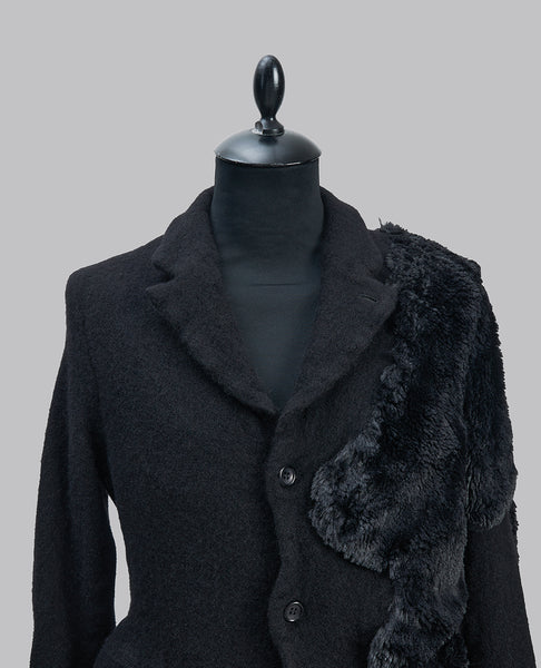 FAUX FUR WOOL JACKET