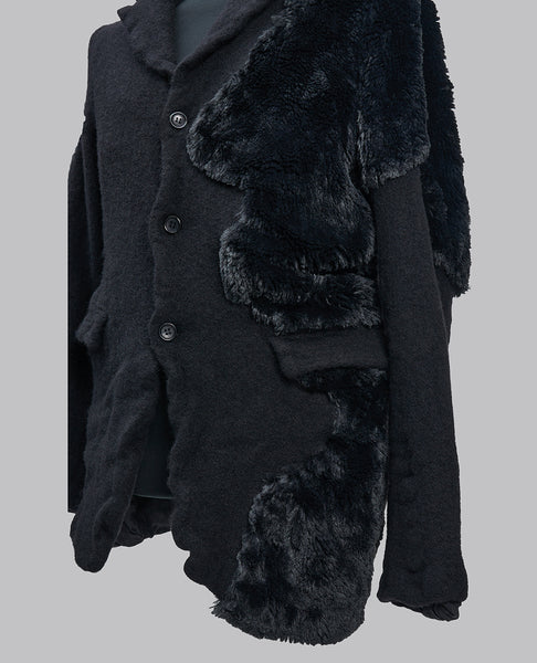 FAUX FUR WOOL JACKET