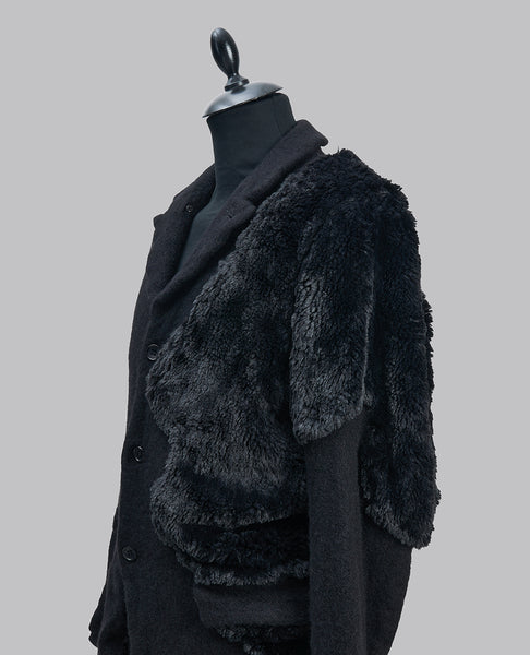 FAUX FUR WOOL JACKET