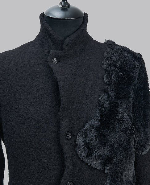 FAUX FUR WOOL JACKET