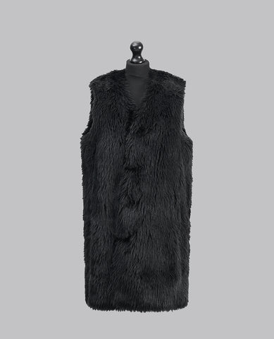 LONG FAUX FUR GILET
