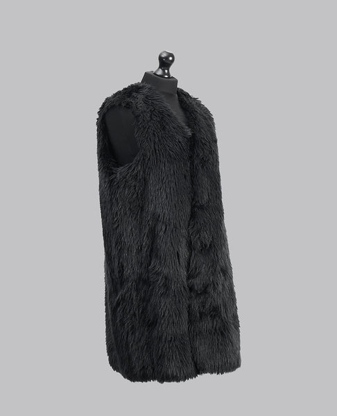 LONG FAUX FUR GILET