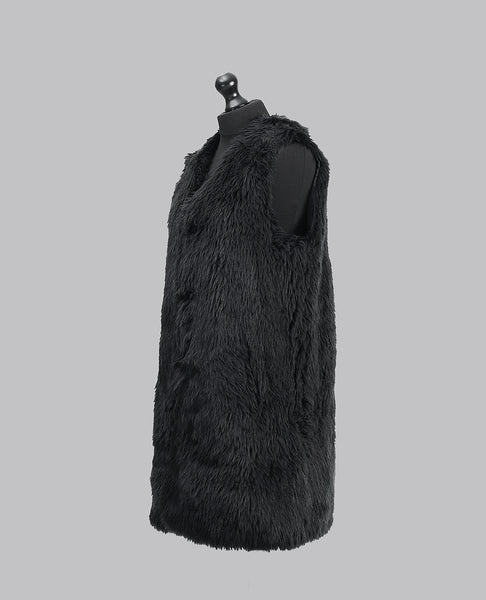 LONG FAUX FUR GILET