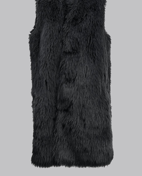 LONG FAUX FUR GILET
