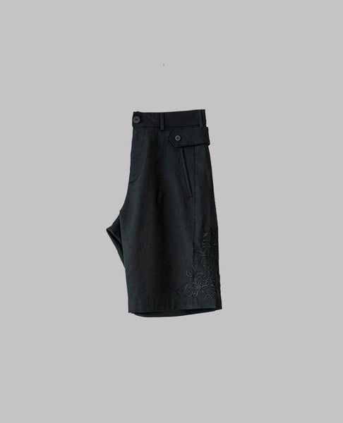 Embroidered Linen Shorts - Allotment Store