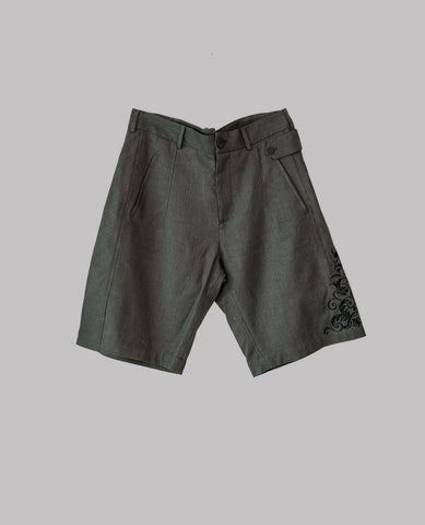 Embroidered Linen Shorts - Allotment Store