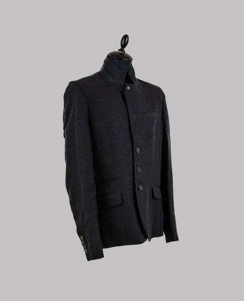 Adjustable Collar Linen Jacket
