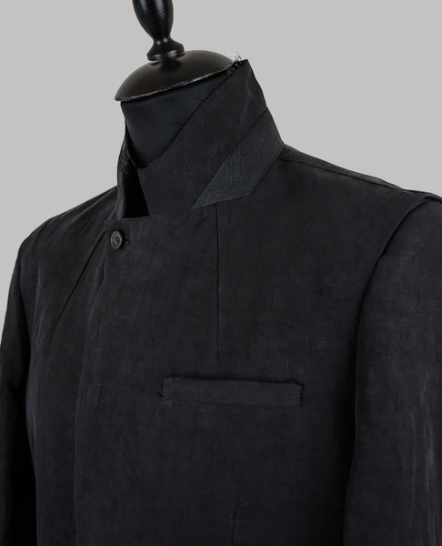 Adjustable Collar Linen Jacket